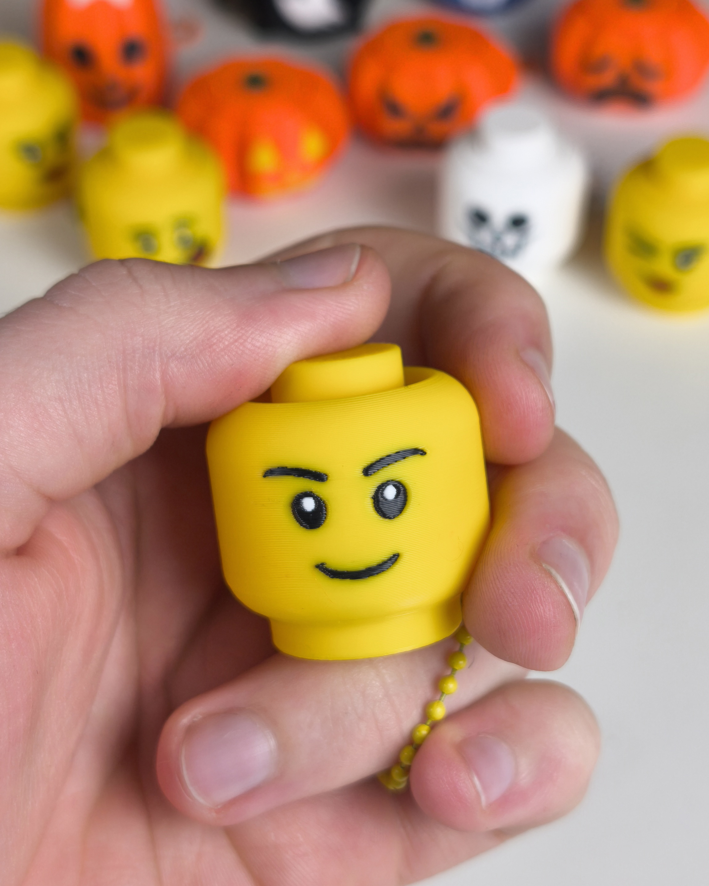Lego Head Fidget Clicker Keychain