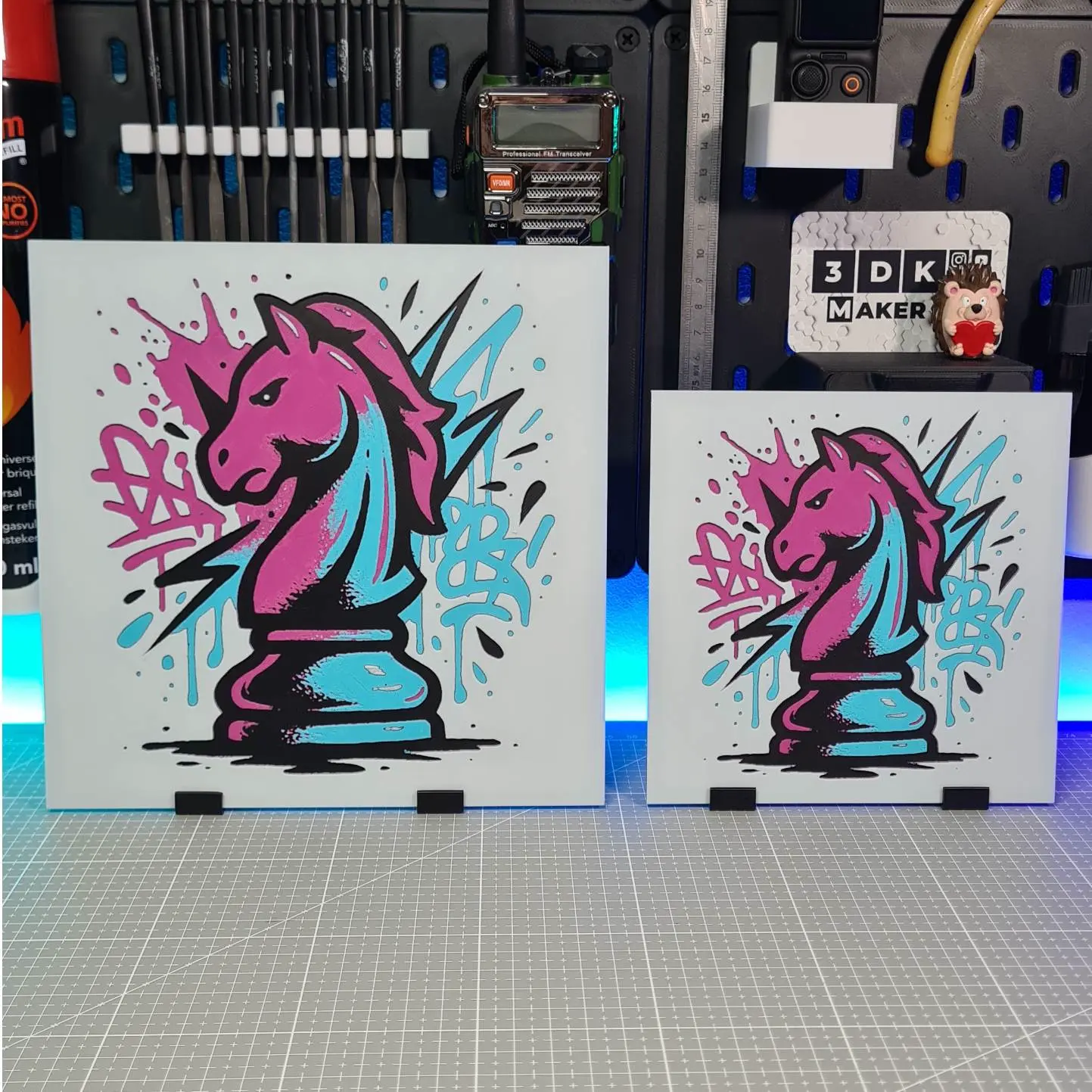 Chess Art Graffiti Knight – Hueforge – 4 Colors