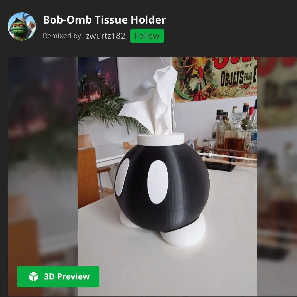 Mario Bob-omb Bomb Tissue Holder