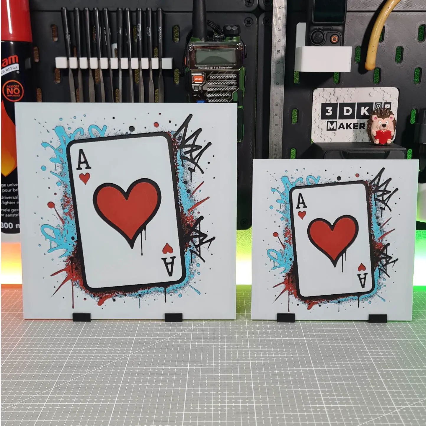 Graffiti Ace of Hearts – Hueforge – 4 Colors